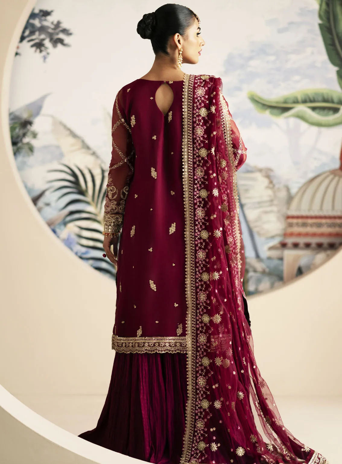 Inayat By AJR Couture Festive Formals Embroidered Organza 3 Piece Unstitched Suit ARJC24I AFF-06 ZINNIA Inayat By AJR Couture Festive Formals Embroidered Organza 3 Piece Unstitched Suit ARJC24I AFF-06 ZINNIA