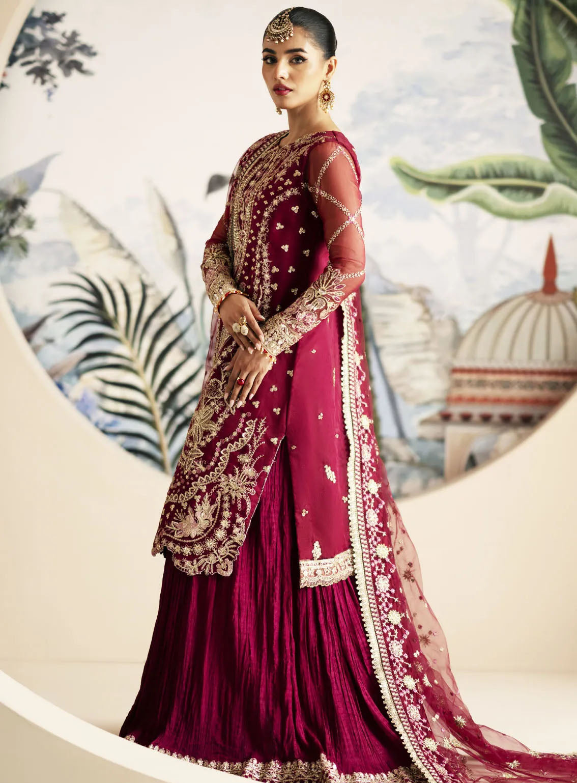 Inayat By AJR Couture Festive Formals Embroidered Organza 3 Piece Unstitched Suit ARJC24I AFF-06 ZINNIA Inayat By AJR Couture Festive Formals Embroidered Organza 3 Piece Unstitched Suit ARJC24I AFF-06 ZINNIA