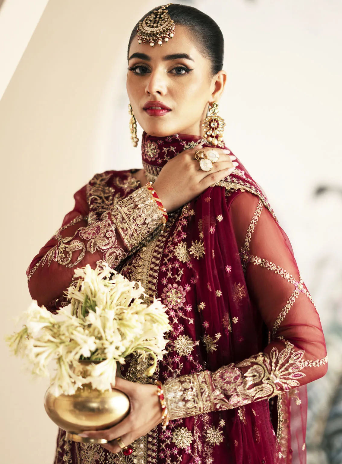 Inayat By AJR Couture Festive Formals Embroidered Organza 3 Piece Unstitched Suit ARJC24I AFF-06 ZINNIA Inayat By AJR Couture Festive Formals Embroidered Organza 3 Piece Unstitched Suit ARJC24I AFF-06 ZINNIA