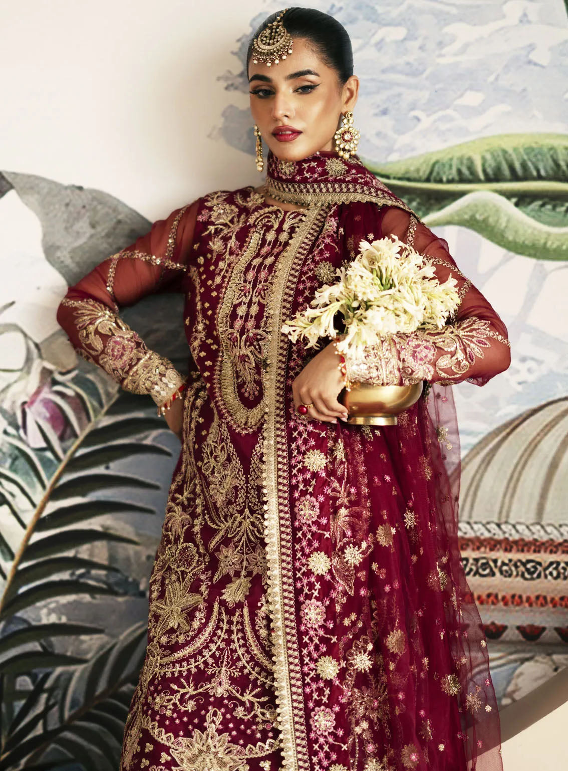 Inayat By AJR Couture Festive Formals Embroidered Organza 3 Piece Unstitched Suit ARJC24I AFF-06 ZINNIA Inayat By AJR Couture Festive Formals Embroidered Organza 3 Piece Unstitched Suit ARJC24I AFF-06 ZINNIA