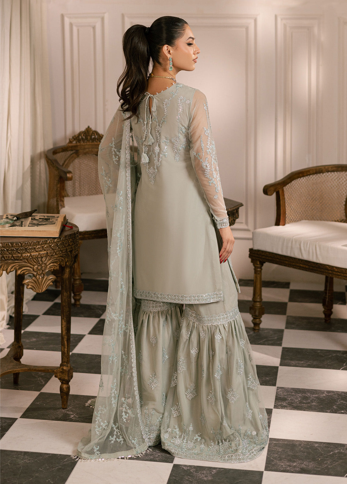 Inayat By Zarif Embroidered Net 3 Piece Unstitched Suit ZF24I ZRI-02 GULZAAR Inayat By Zarif Embroidered Net 3 Piece Unstitched Suit ZF24I ZRI-02 GULZAAR
