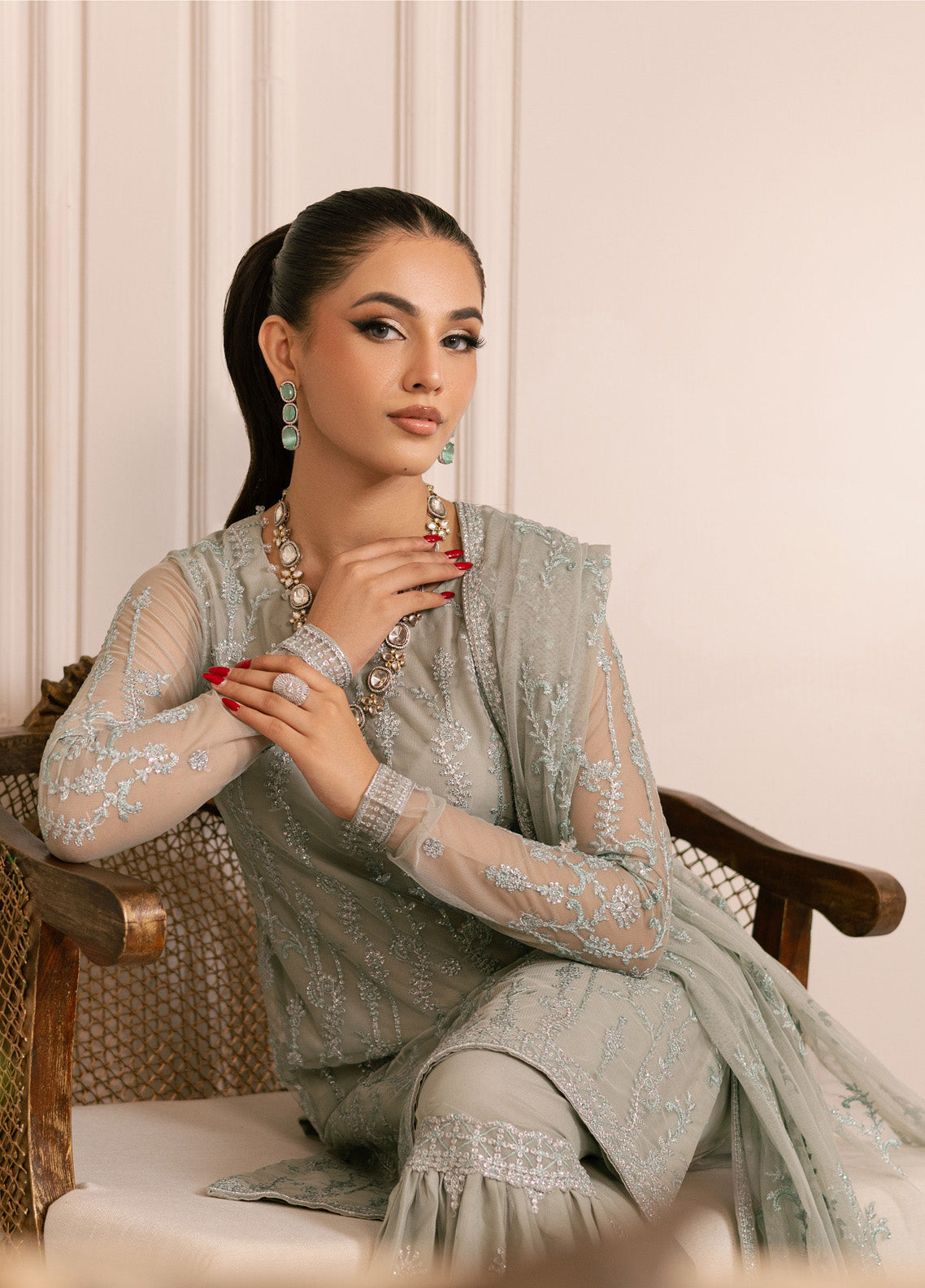 Inayat By Zarif Embroidered Net 3 Piece Unstitched Suit ZF24I ZRI-02 GULZAAR Inayat By Zarif Embroidered Net 3 Piece Unstitched Suit ZF24I ZRI-02 GULZAAR