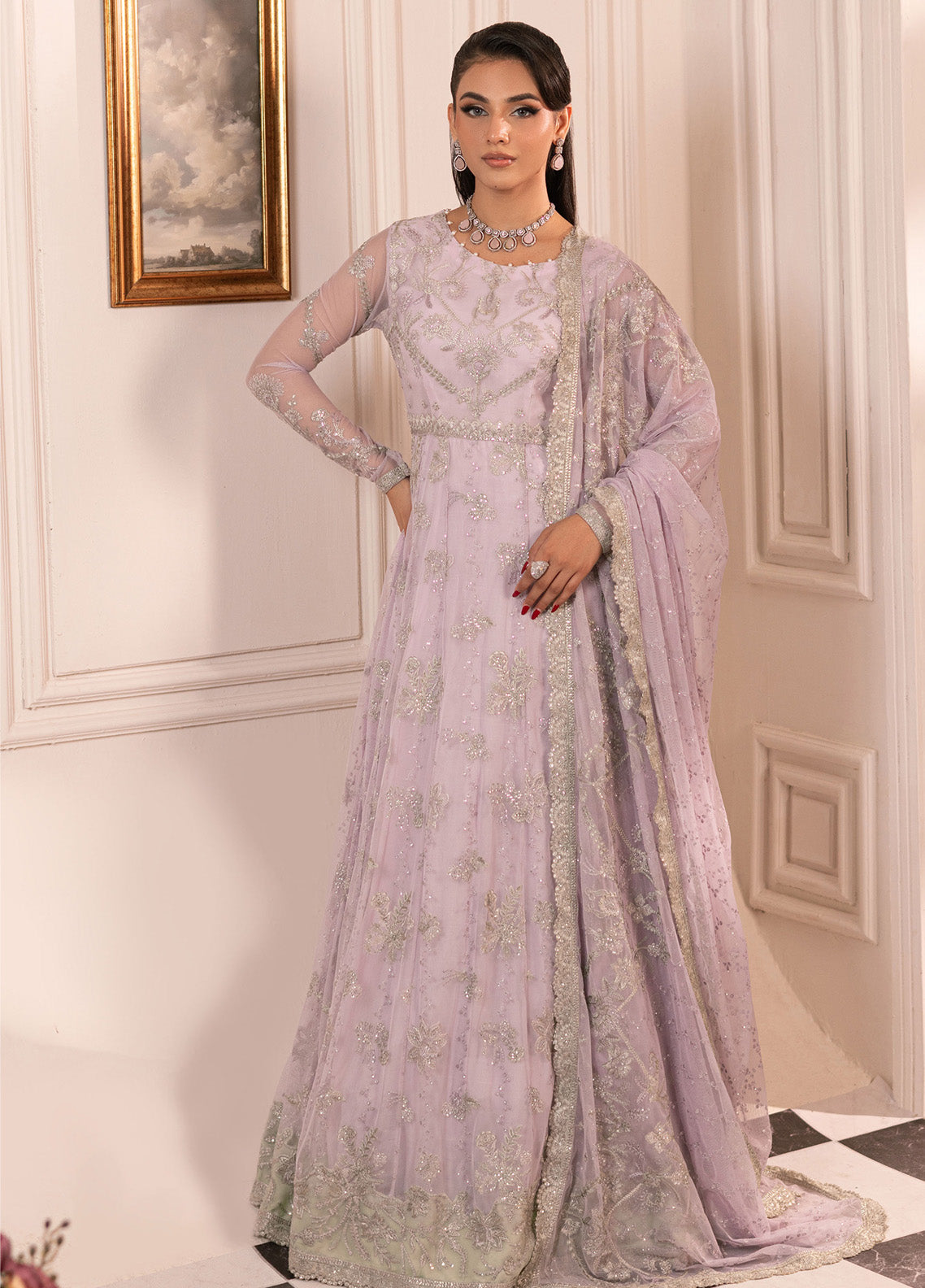 Inayat By Zarif Embroidered Net 3 Piece Unstitched Suit ZF24I ZRI-03 MAHTAB Inayat By Zarif Embroidered Net 3 Piece Unstitched Suit ZF24I ZRI-03 MAHTAB