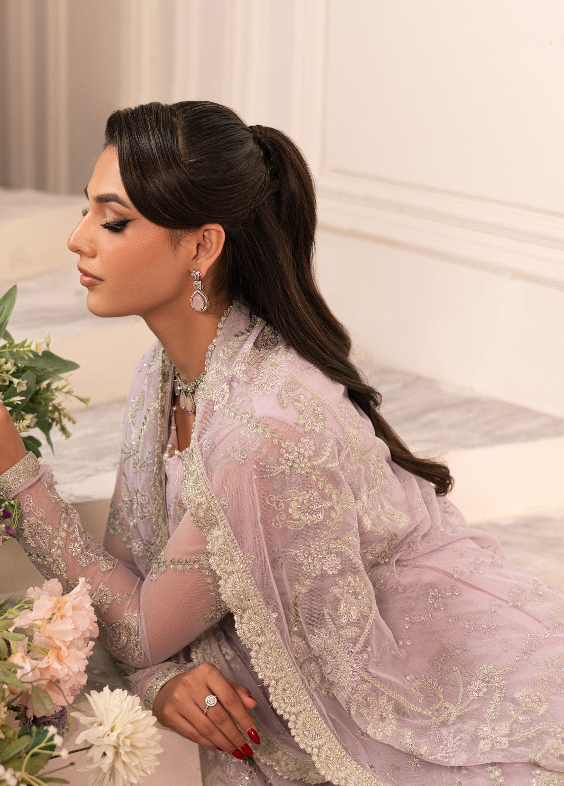 Inayat By Zarif Embroidered Net 3 Piece Unstitched Suit ZF24I ZRI-03 MAHTAB Inayat By Zarif Embroidered Net 3 Piece Unstitched Suit ZF24I ZRI-03 MAHTAB