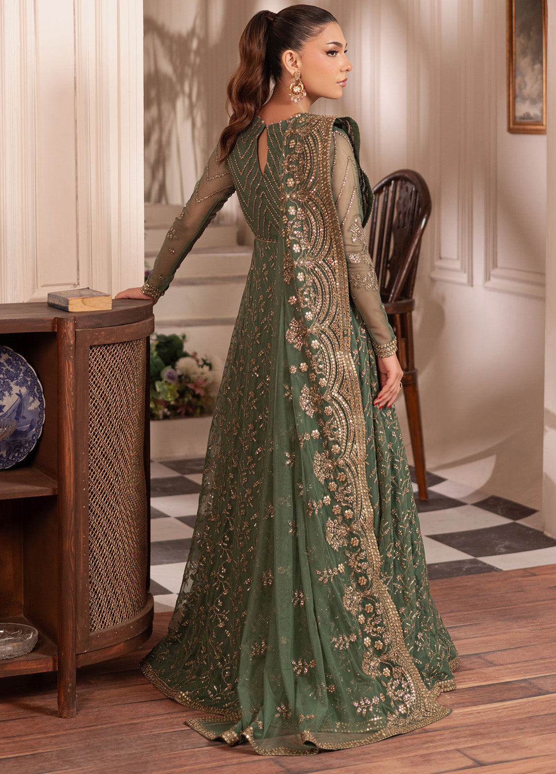 Inayat By Zarif Embroidered Net 3 Piece Unstitched Suit ZF24I ZRI-04 SHABAB Inayat By Zarif Embroidered Net 3 Piece Unstitched Suit ZF24I ZRI-04 SHABAB