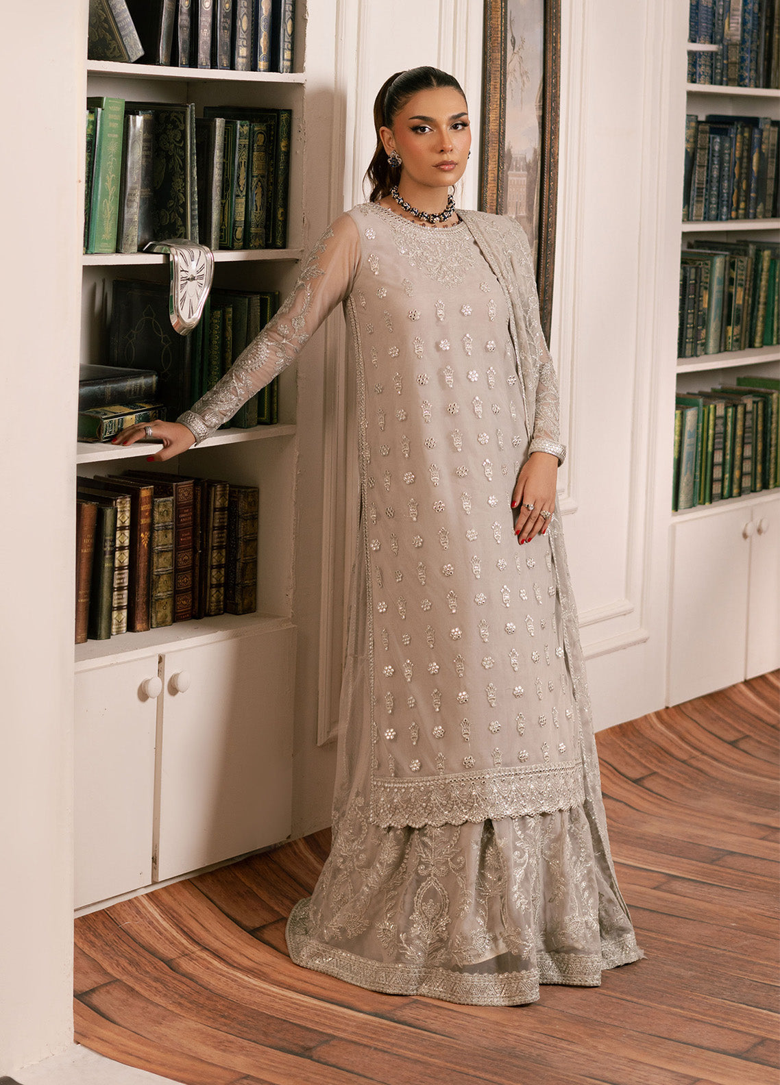 Inayat By Zarif Embroidered Net 3 Piece Unstitched Suit ZF24I ZRI-05 DHANAK Inayat By Zarif Embroidered Net 3 Piece Unstitched Suit ZF24I ZRI-05 DHANAK