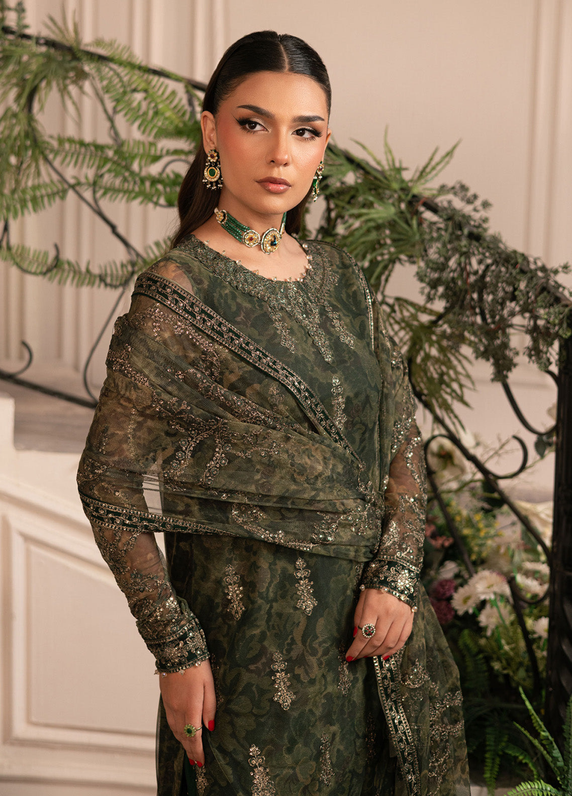 Inayat By Zarif Embroidered Net 3 Piece Unstitched Suit ZF24I ZRI-06 FITOOR Inayat By Zarif Embroidered Net 3 Piece Unstitched Suit ZF24I ZRI-06 FITOOR