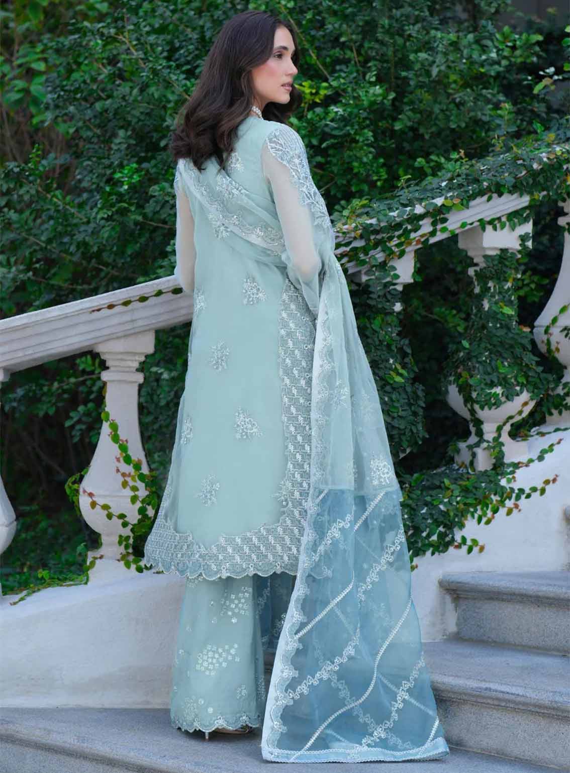 Inayat Premium Festive Formals Embroidered Organza 3 Piece Unstitched Suit INP25FF D-01 MOONLIGHT Inayat Premium Festive Formals Embroidered Organza 3 Piece Unstitched Suit INP25FF D-01 MOONLIGHT