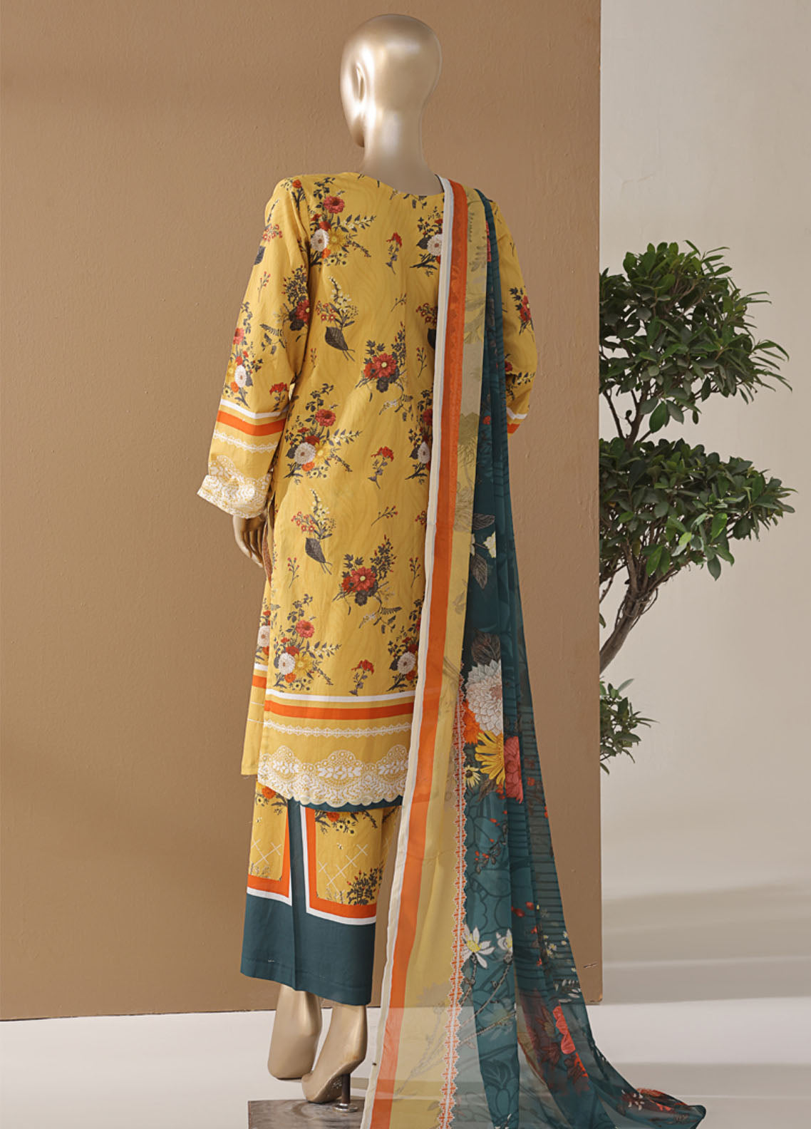 Intermix Art & Craft By HZ Textile Printed Cambric 3 Piece Stitched Suit HZ25IA&C ELP-536 MUSTARD GARDEN Intermix Art & Craft By HZ Textile Printed Cambric 3 Piece Stitched Suit HZ25IA&C ELP-536 MUSTARD GARDEN