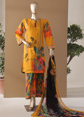 Intermix Art & Craft By HZ Textile Printed Cambric 3 Piece Stitched Suit HZ25IA&C ELP-538 TROPICANA MUSTARD