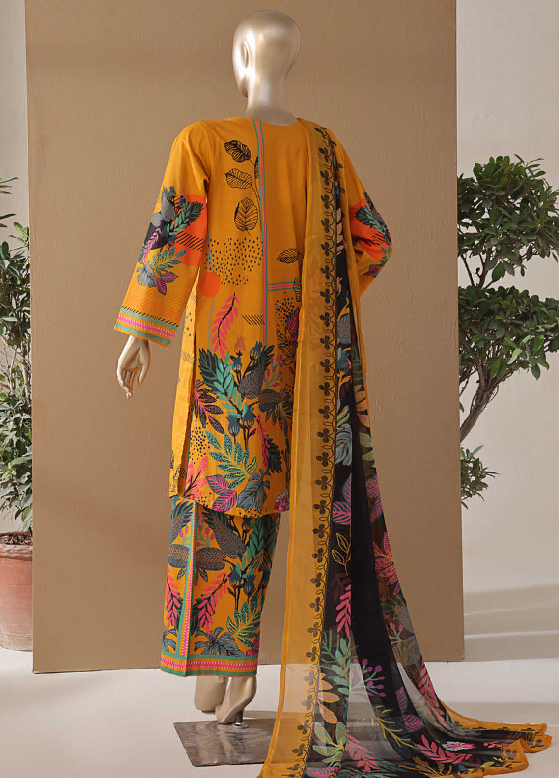 Intermix Art & Craft By HZ Textile Printed Cambric 3 Piece Stitched Suit HZ25IA&C ELP-538 TROPICANA MUSTARD Intermix Art & Craft By HZ Textile Printed Cambric 3 Piece Stitched Suit HZ25IA&C ELP-538 TROPICANA MUSTARD