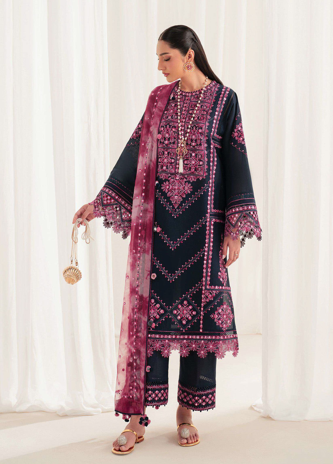 Iris By Jazmin Embroidered Lawn 3 Piece Unstitched Suit JZ25I D-IL-01 Iris By Jazmin Embroidered Lawn 3 Piece Unstitched Suit JZ25I D-IL-01