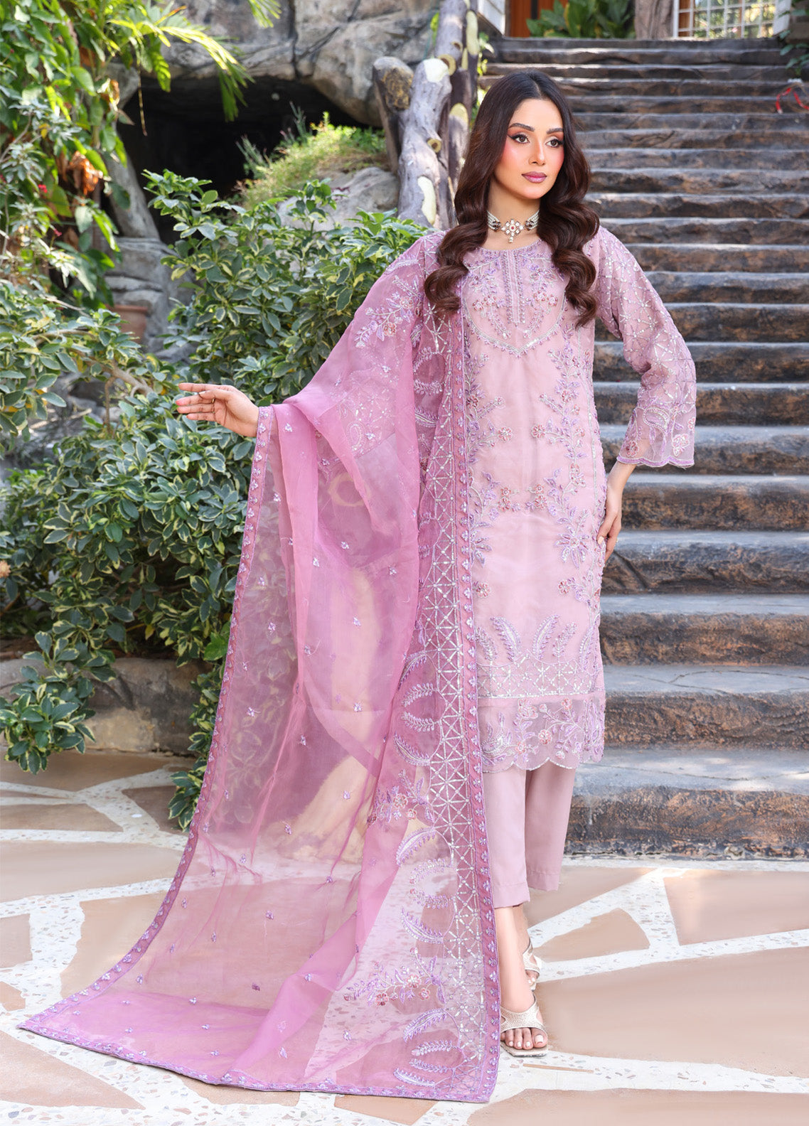 Iris By Schick Embroidered Organza 3 Piece Unstitched Suit SDH25ILEO AT-03 Iris By Schick Embroidered Organza 3 Piece Unstitched Suit SDH25ILEO AT-03