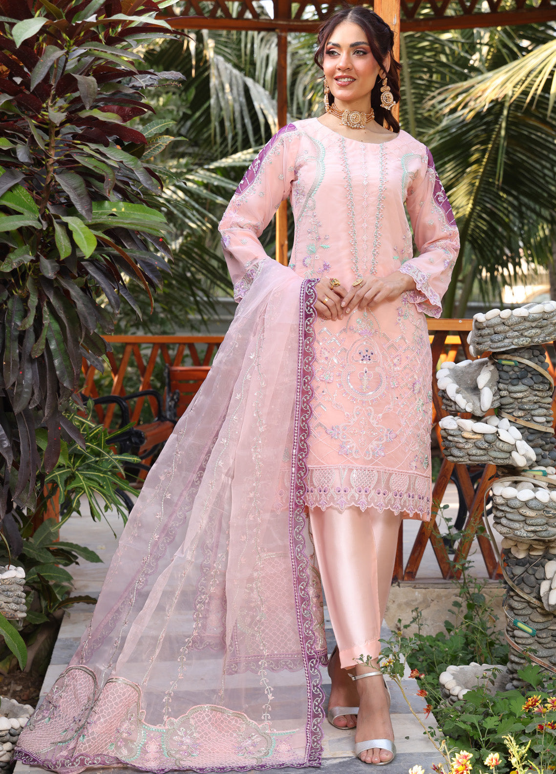 Iris By Schick Embroidered Organza 3 Piece Unstitched Suit SDH25ILEO AT-04 Iris By Schick Embroidered Organza 3 Piece Unstitched Suit SDH25ILEO AT-04