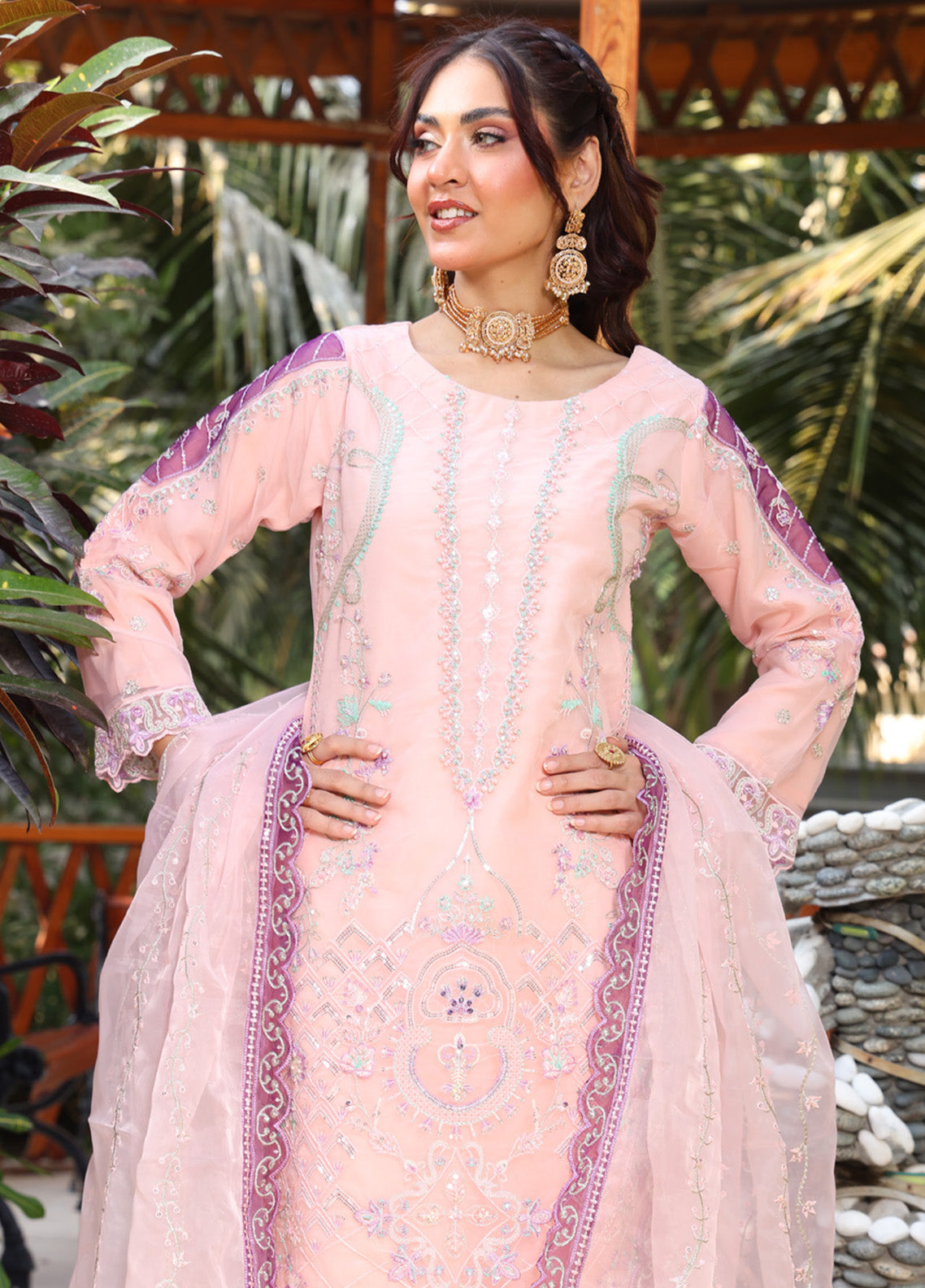 Iris By Schick Embroidered Organza 3 Piece Unstitched Suit SDH25ILEO AT-04 Iris By Schick Embroidered Organza 3 Piece Unstitched Suit SDH25ILEO AT-04