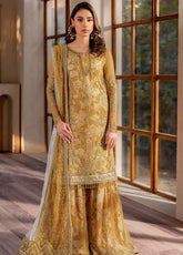 Iris By Zarif Embroidered Net 3 Piece Unstitched Suit ZF24IE ZRI-03 MARIGOLD