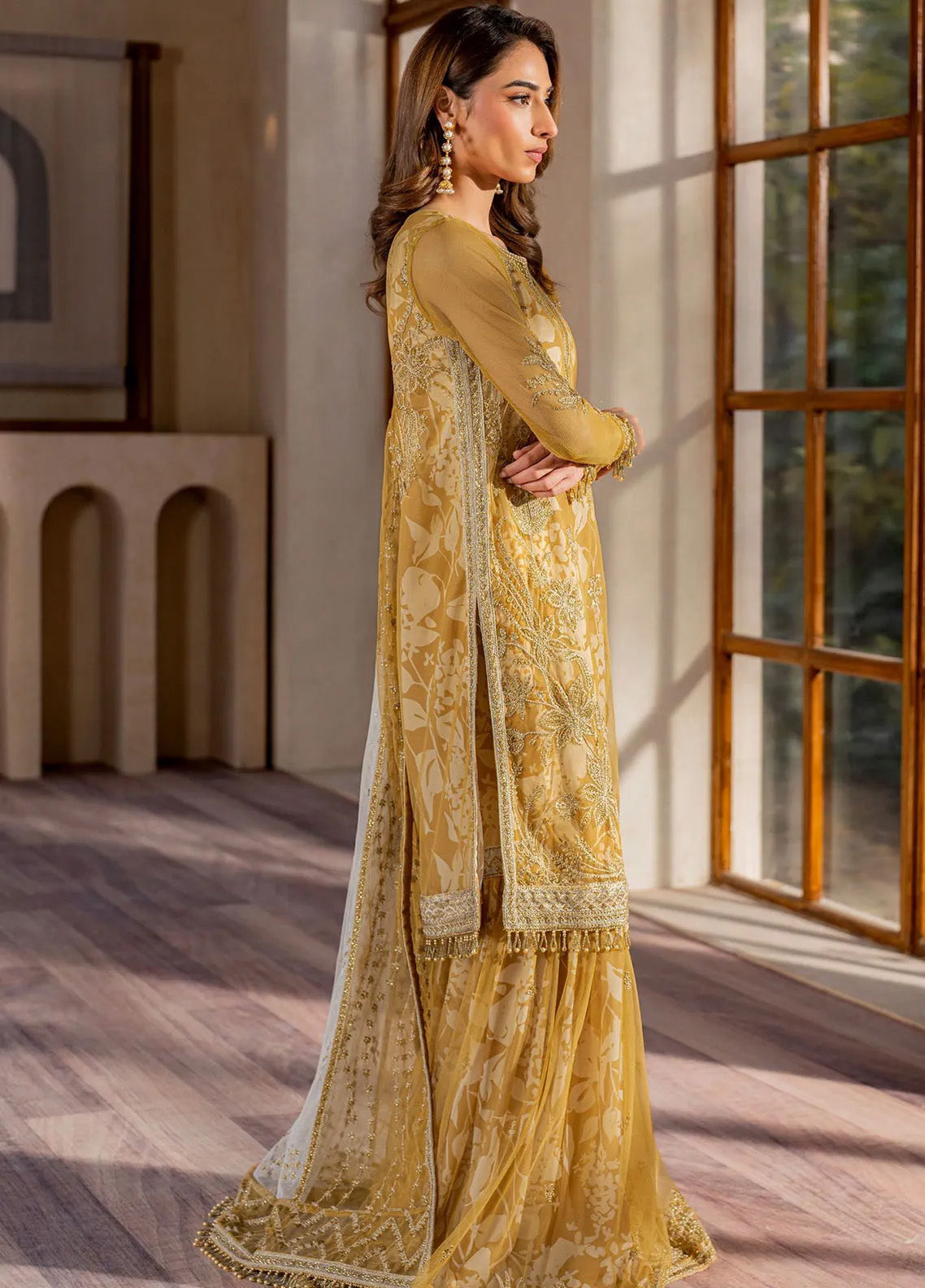 Iris By Zarif Embroidered Net 3 Piece Unstitched Suit ZF24IE ZRI-03 MARIGOLD Iris By Zarif Embroidered Net 3 Piece Unstitched Suit ZF24IE ZRI-03 MARIGOLD