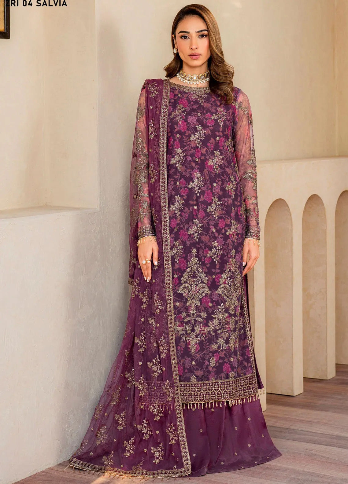 Iris By Zarif Embroidered Net 3 Piece Unstitched Suit ZF24IE ZRI-04 SALVIA Iris By Zarif Embroidered Net 3 Piece Unstitched Suit ZF24IE ZRI-04 SALVIA