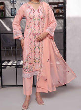 Ishama By Pak Fabrics Embroidered Slub Lawn Unstitched 3 Piece Suit PF25LESL ECD-547