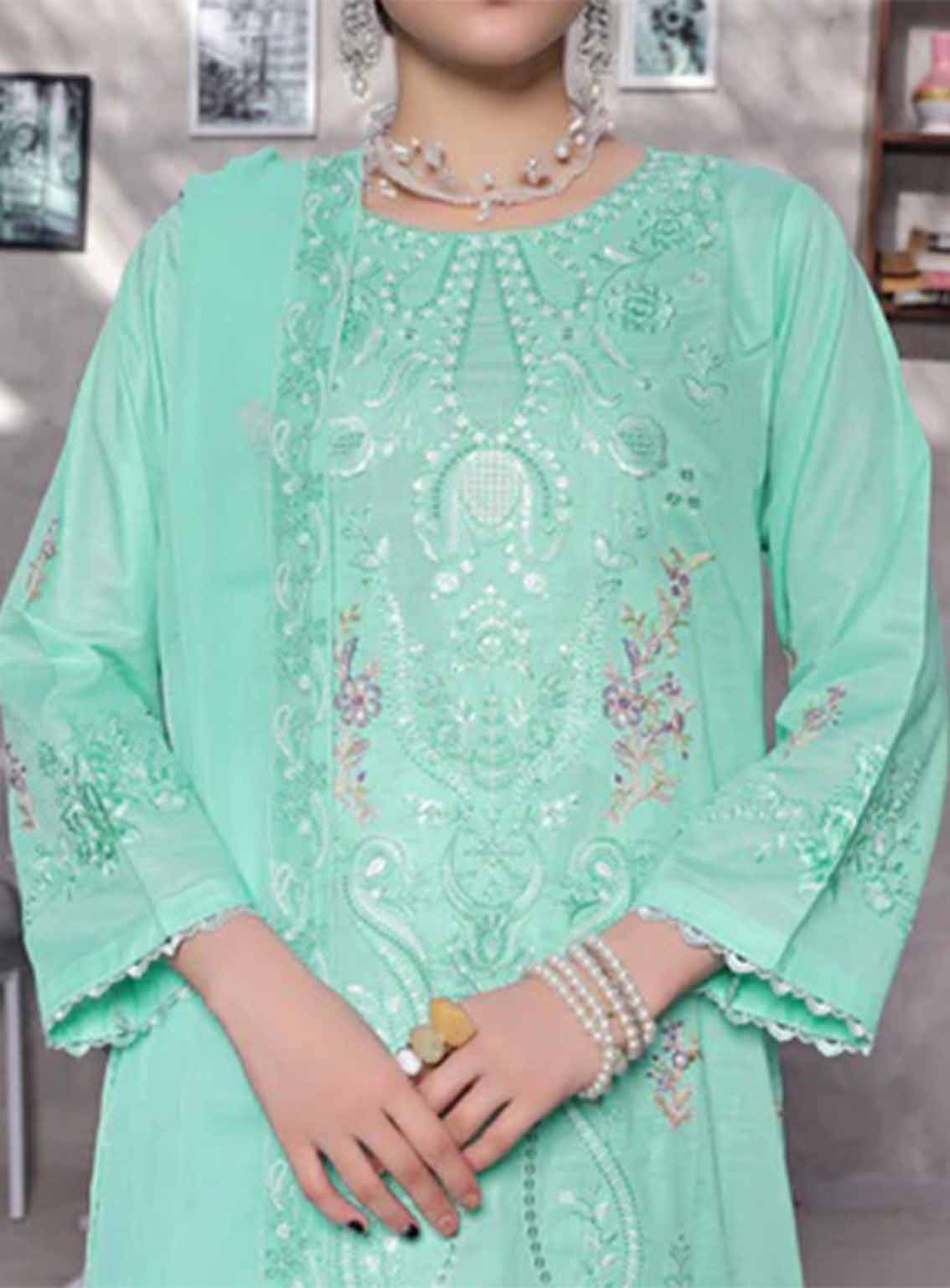 Ishama By Pak Fabrics Embroidered Slub Lawn Unstitched 3 Piece Suit PF25LESL ECD-548 Ishama By Pak Fabrics Embroidered Slub Lawn Unstitched 3 Piece Suit PF25LESL ECD-548