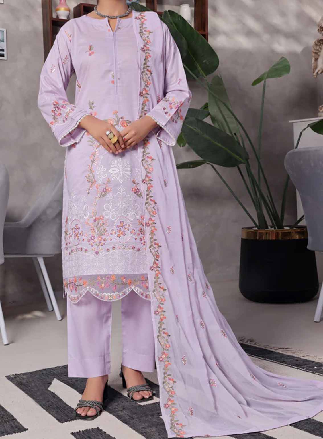 Ishama By Pak Fabrics Embroidered Slub Lawn Unstitched 3 Piece Suit PF25LESL ECD-551 Ishama By Pak Fabrics Embroidered Slub Lawn Unstitched 3 Piece Suit PF25LESL ECD-551