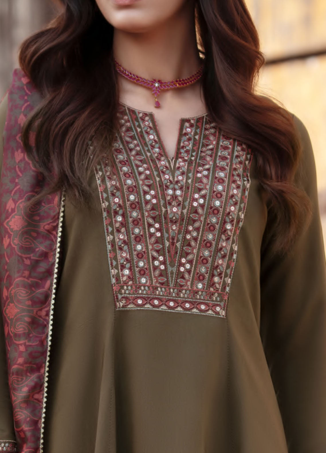 Ishqia By Casual Lite Premium Embroidered Silk Viscose 3 Piece Stitched Suit CL26IFD D-04 Ishqia By Casual Lite Premium Embroidered Silk Viscose 3 Piece Stitched Suit CL26IFD D-04