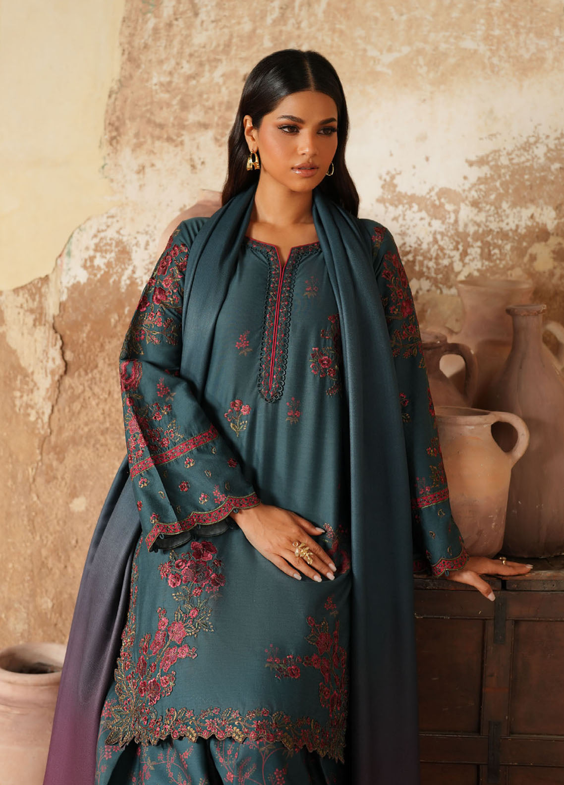 Iznik Embroidered Viscose Linen Suits Unstitched 3 Piece IZ25PF IPF-01 Iznik Embroidered Viscose Linen Suits Unstitched 3 Piece IZ25PF IPF-01