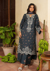 Iznik Embroidered Viscose Linen Suits Unstitched 3 Piece IZ25PF IPF-12