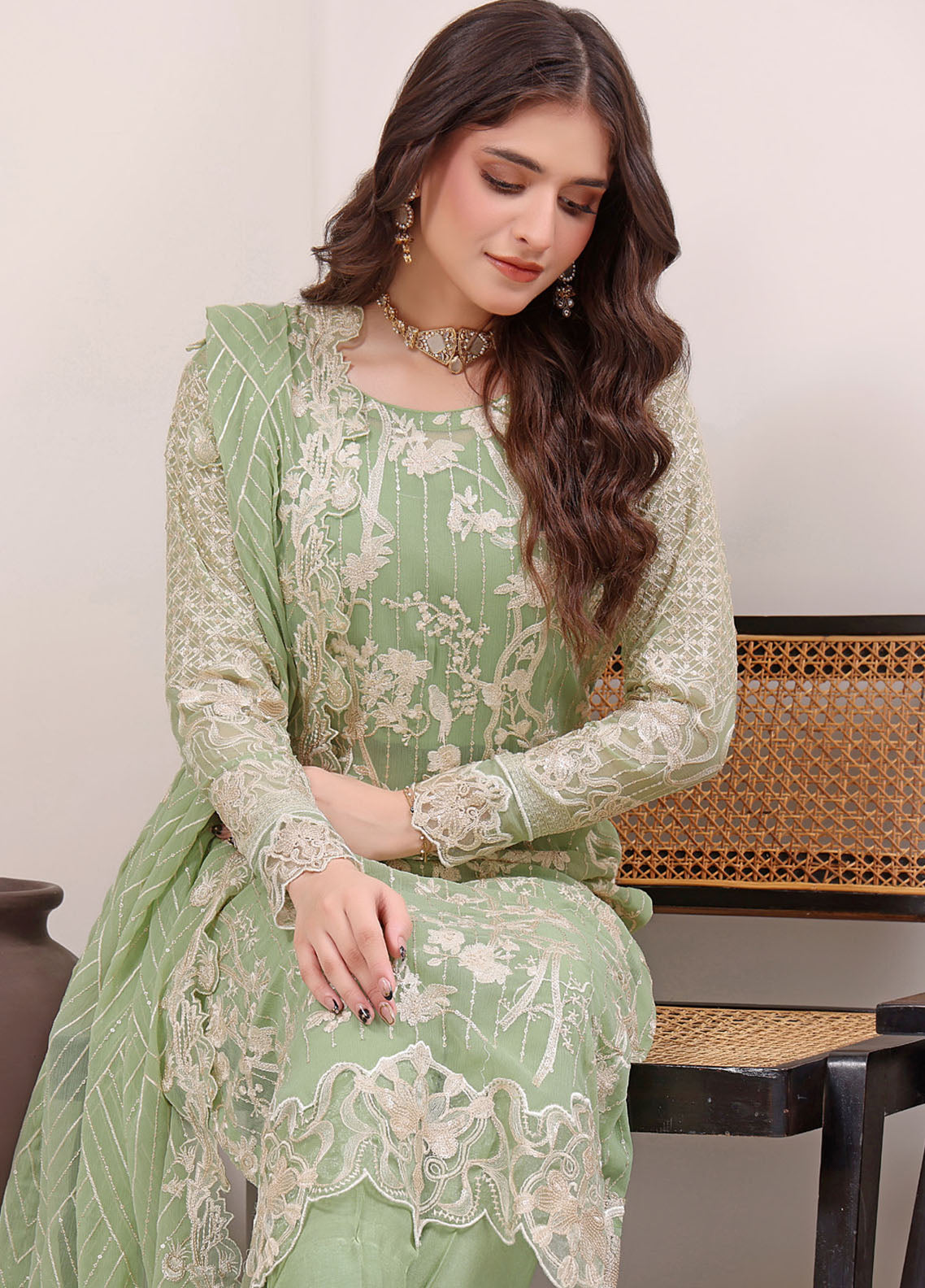 Jahanara By Soghat Creation Embroidered Chiffon 3 Piece Unstitched Suit SC25JF SJ-04 Jahanara By Soghat Creation Embroidered Chiffon 3 Piece Unstitched Suit SC25JF SJ-04