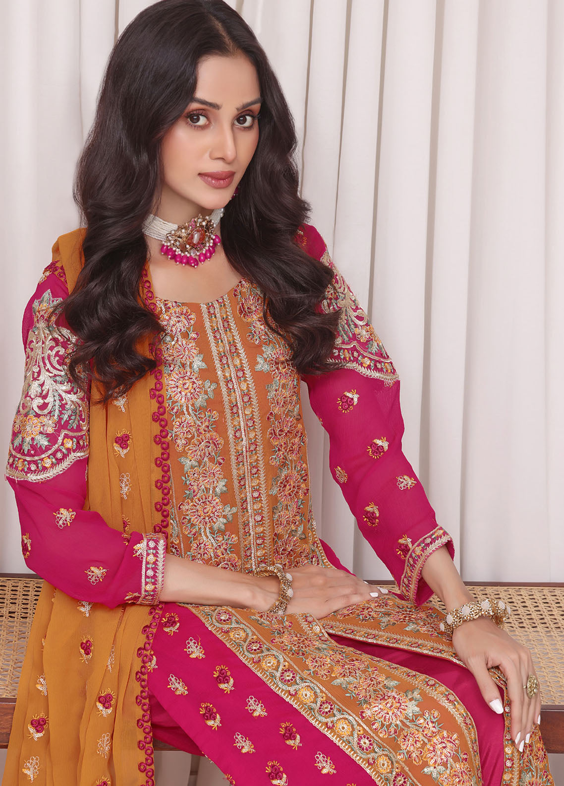 Jahanara By Soghat Creation Embroidered Chiffon 3 Piece Unstitched Suit SC25JF SJ-07 Jahanara By Soghat Creation Embroidered Chiffon 3 Piece Unstitched Suit SC25JF SJ-07