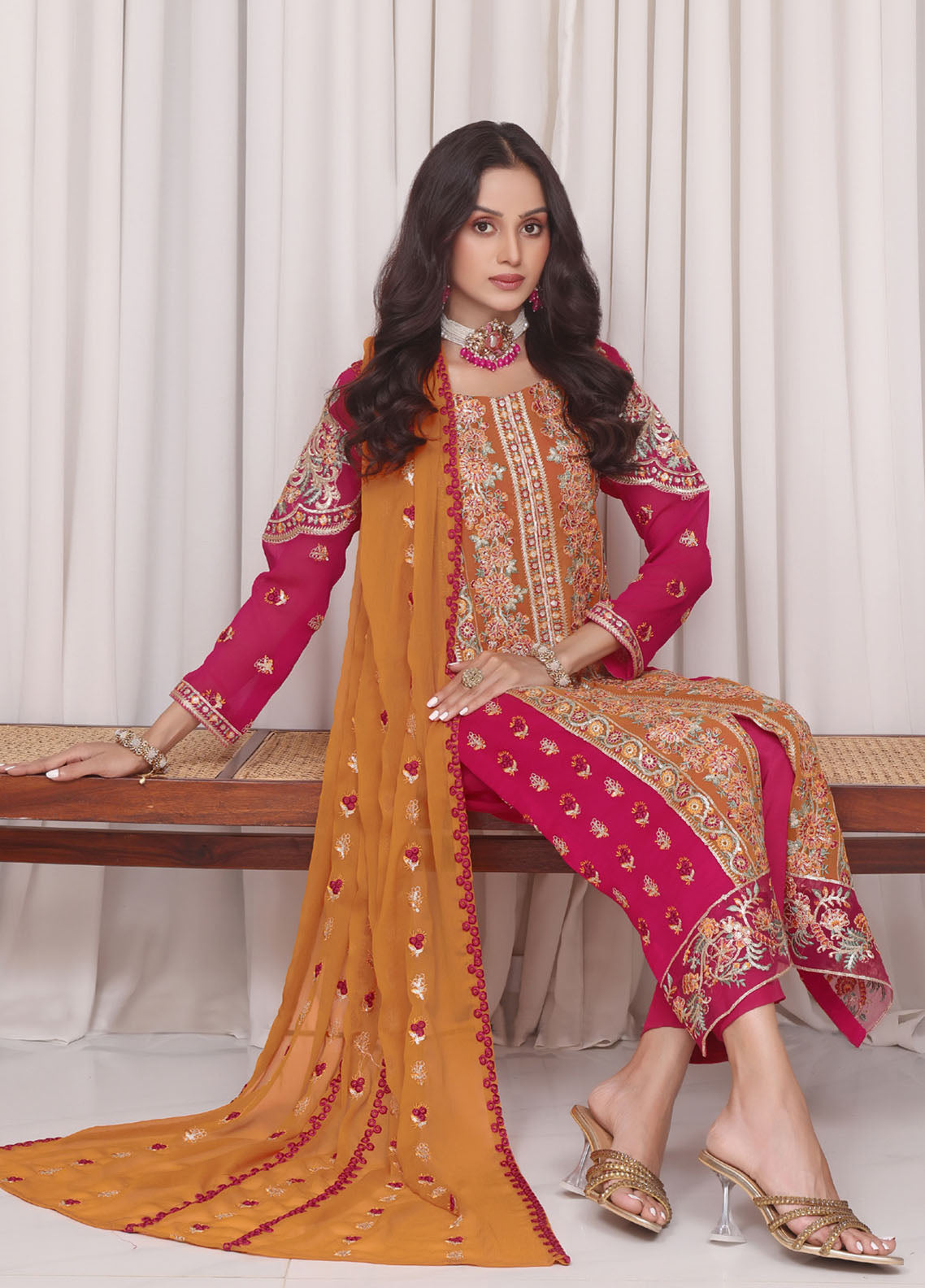 Jahanara By Soghat Creation Embroidered Chiffon 3 Piece Unstitched Suit SC25JF SJ-07 Jahanara By Soghat Creation Embroidered Chiffon 3 Piece Unstitched Suit SC25JF SJ-07