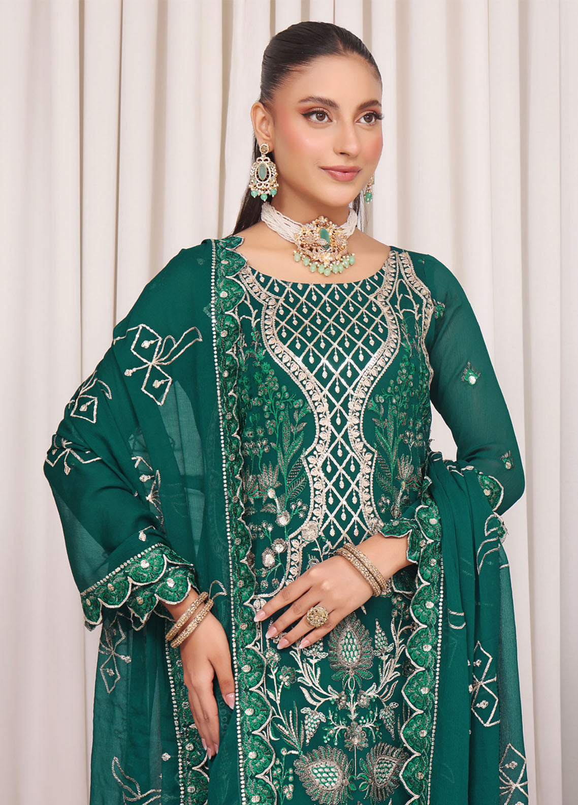 Jahanara By Soghat Creation Embroidered Chiffon 3 Piece Unstitched Suit SC25JF SJ-08 Jahanara By Soghat Creation Embroidered Chiffon 3 Piece Unstitched Suit SC25JF SJ-08