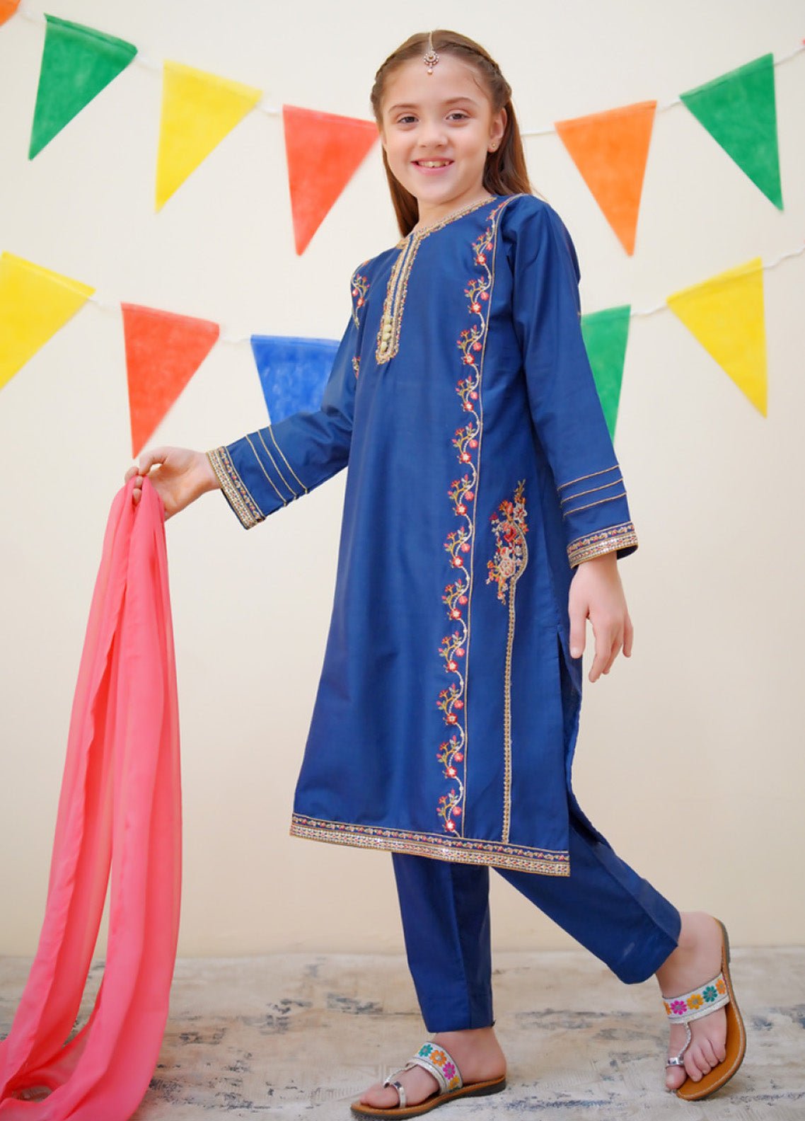Jashan-E-Eid By Shanzey Embroidered Cotton 3 Piece Girls Stitched Suit S25SJE SHK-3611 Jashan-E-Eid By Shanzey Embroidered Cotton 3 Piece Girls Stitched Suit S25SJE SHK-3611