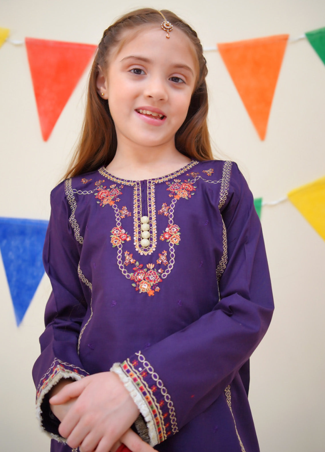 Jashan-E-Eid By Shanzey Embroidered Cotton 3 Piece Girls Stitched Suit S25SJE SHK-3613 Jashan-E-Eid By Shanzey Embroidered Cotton 3 Piece Girls Stitched Suit S25SJE SHK-3613