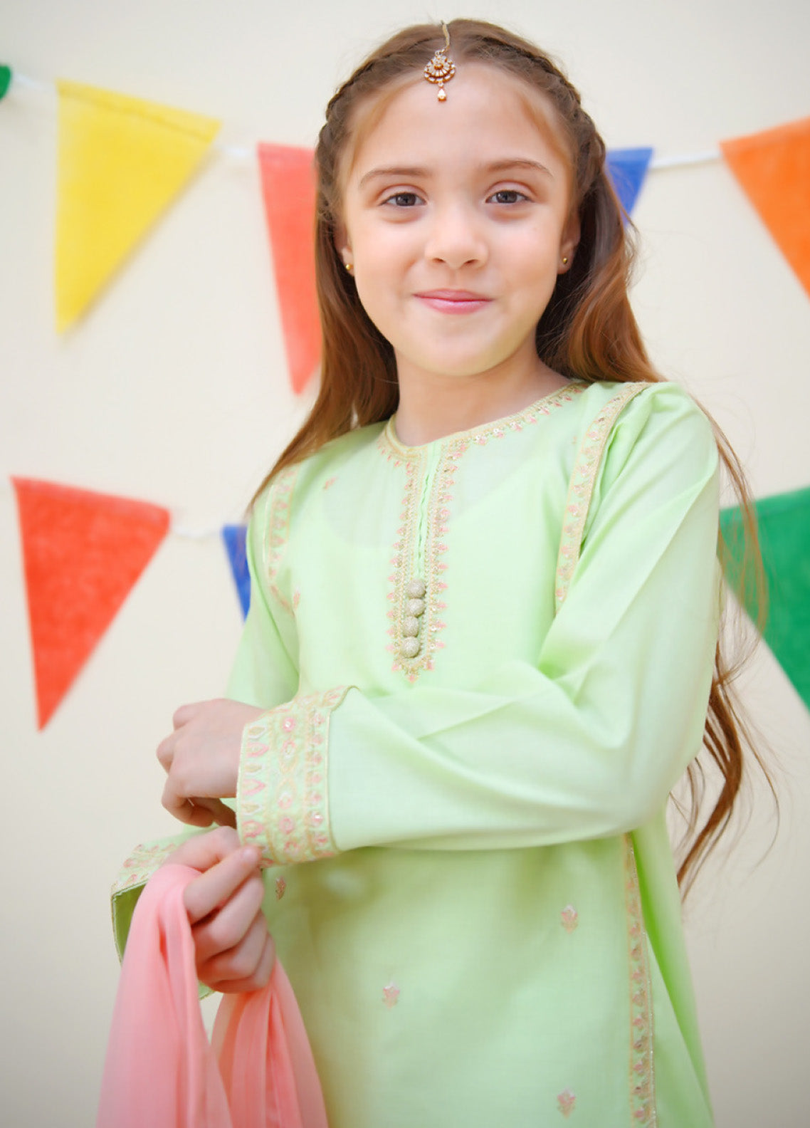 Jashan-E-Eid By Shanzey Embroidered Cotton 3 Piece Girls Stitched Suit S25SJE SHK-3615 Jashan-E-Eid By Shanzey Embroidered Cotton 3 Piece Girls Stitched Suit S25SJE SHK-3615