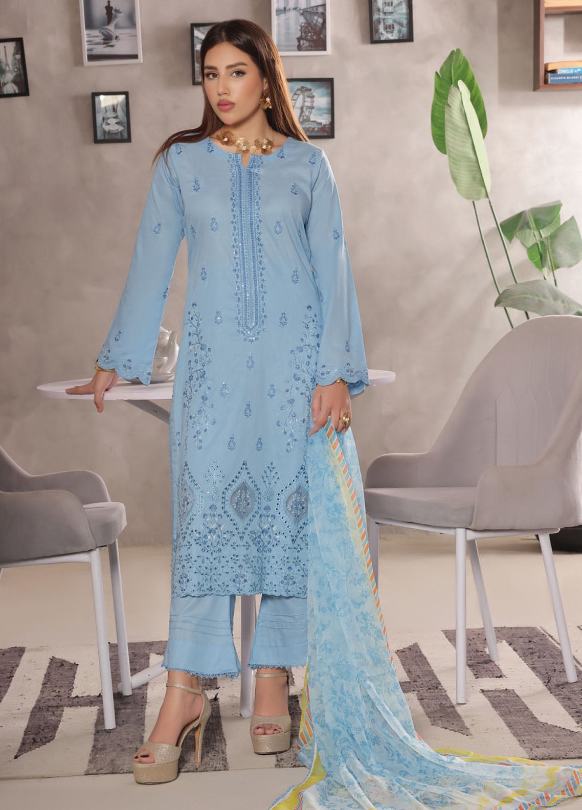 Jasmine By Soghat Creation Chikankari Cotton 3 Piece Unstitched Suit SC25JV3 D-01 Jasmine By Soghat Creation Chikankari Cotton 3 Piece Unstitched Suit SC25JV3 D-01