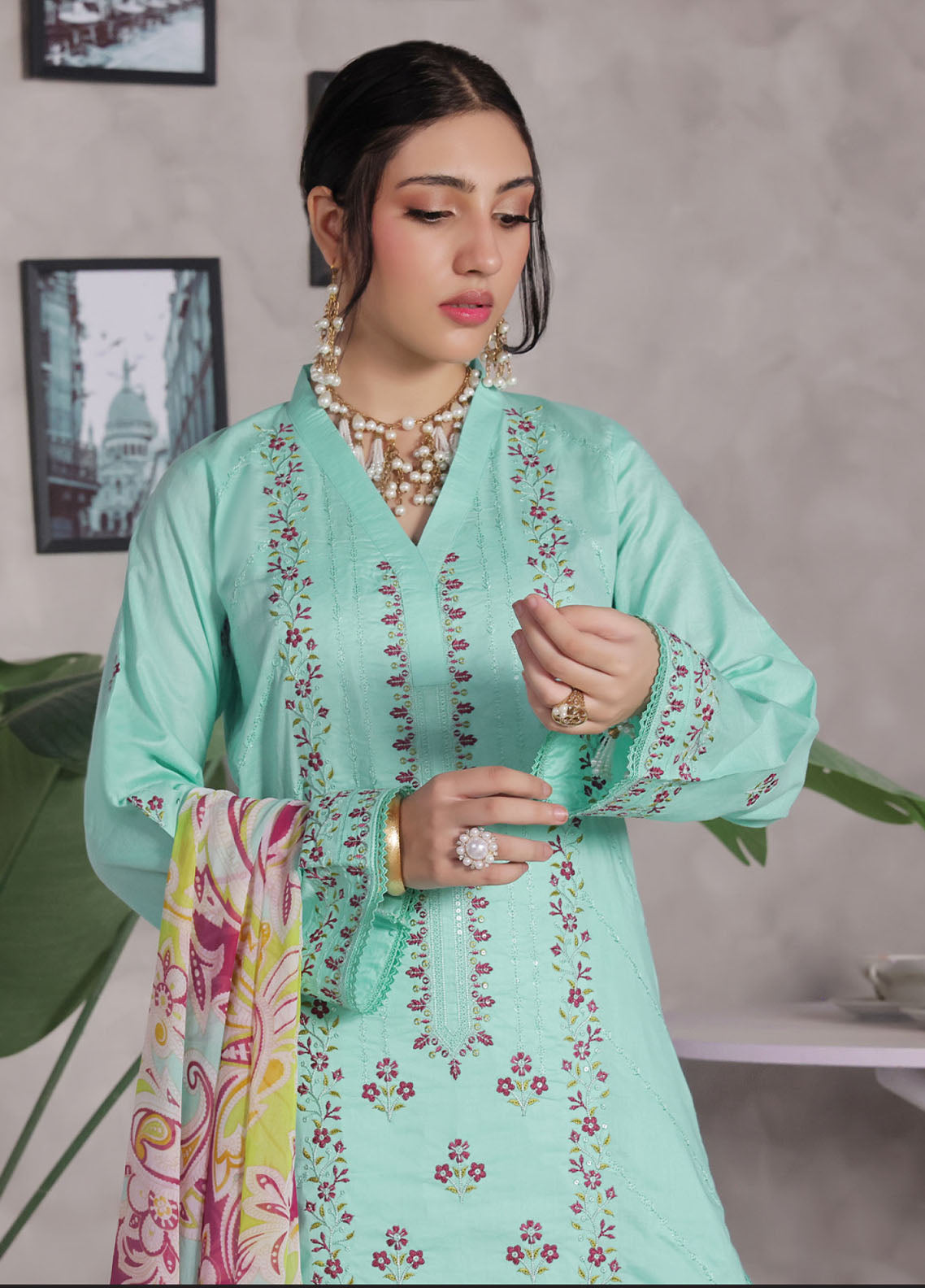 Jasmine By Soghat Creation Chikankari Cotton 3 Piece Unstitched Suit SC25JV3 D-07 Jasmine By Soghat Creation Chikankari Cotton 3 Piece Unstitched Suit SC25JV3 D-07