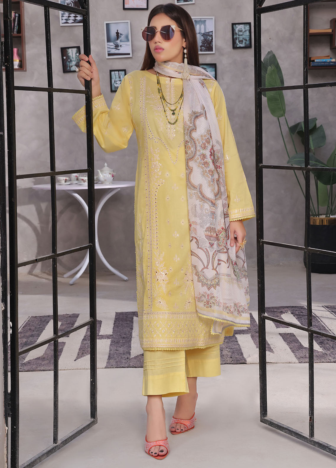 Jasmine By Soghat Creation Chikankari Cotton 3 Piece Unstitched Suit SC25JV3 D-08 Jasmine By Soghat Creation Chikankari Cotton 3 Piece Unstitched Suit SC25JV3 D-08