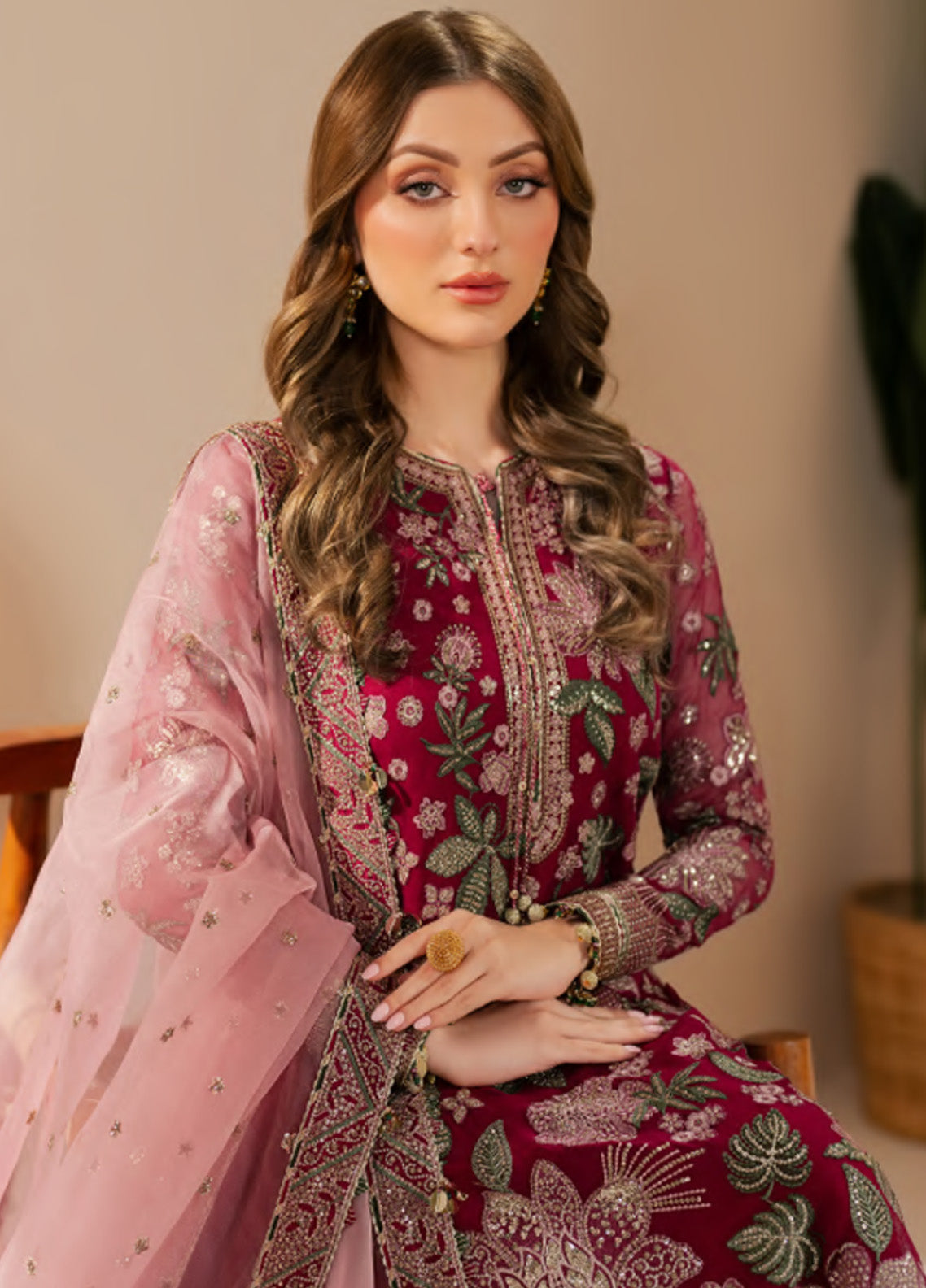 Jazmin Embroidered Chiffon 3 Piece Unstitched Suit JZ25WF D-WF-03 Jazmin Embroidered Chiffon 3 Piece Unstitched Suit JZ25WF D-WF-03