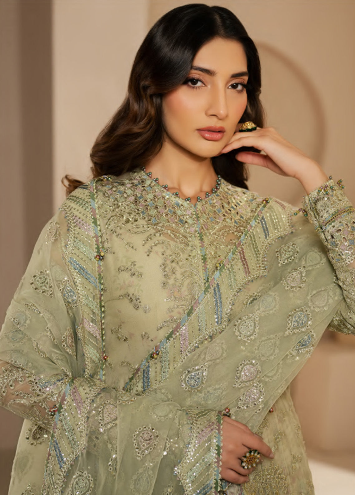 Jazmin Embroidered Chiffon 3 Piece Unstitched Suit JZ25WF D-WF-07 Jazmin Embroidered Chiffon 3 Piece Unstitched Suit JZ25WF D-WF-07