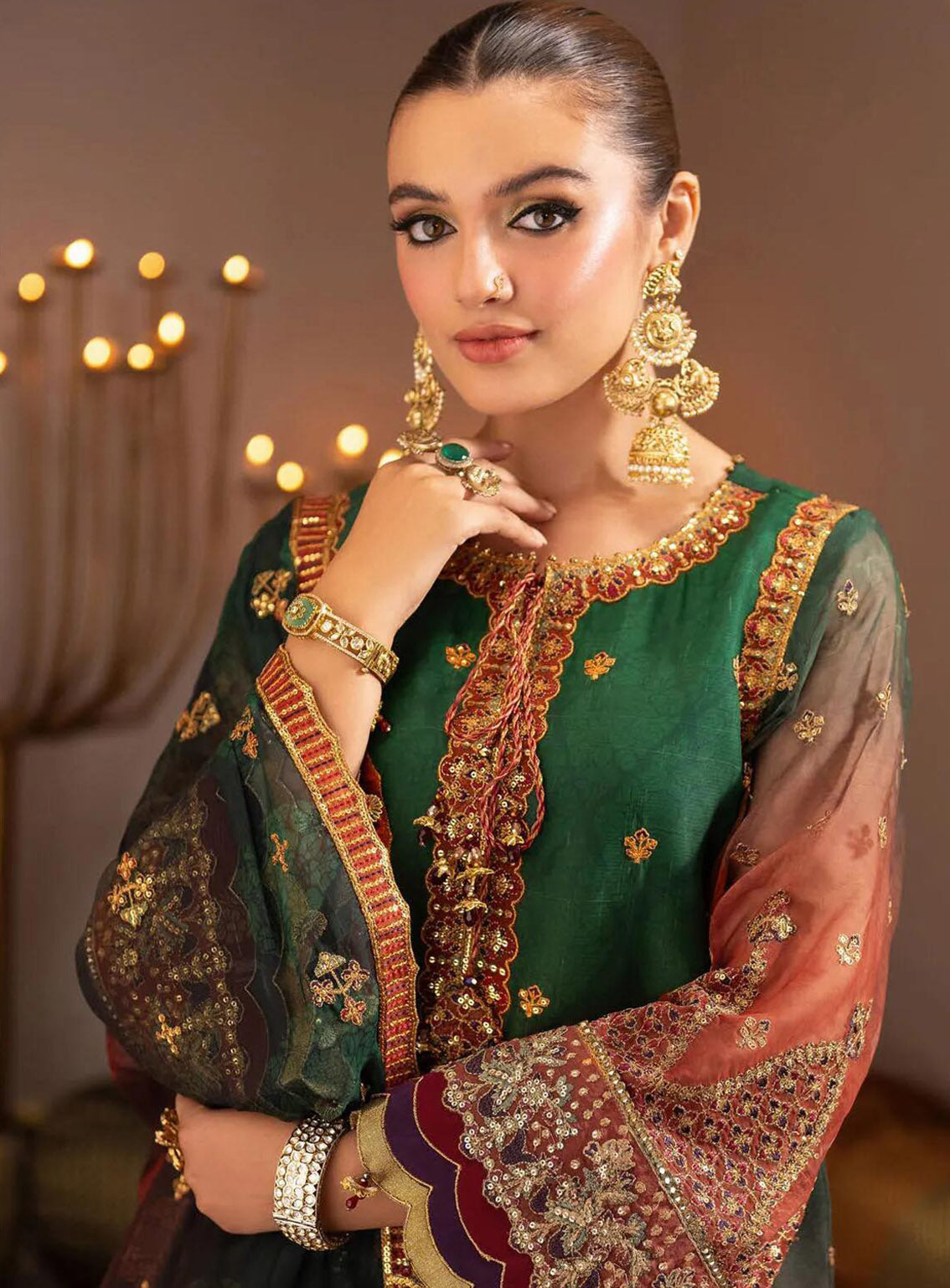 Jhalak By Alizeh Embroidered Chiffon 3 Piece Unstitched Suit AF24JV2 D#02 HUSN Jhalak By Alizeh Embroidered Chiffon 3 Piece Unstitched Suit AF24JV2 D#02 HUSN