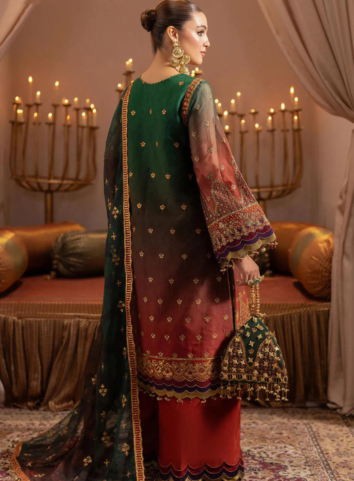 Jhalak By Alizeh Embroidered Chiffon 3 Piece Unstitched Suit AF24JV2 D#02 HUSN Jhalak By Alizeh Embroidered Chiffon 3 Piece Unstitched Suit AF24JV2 D#02 HUSN