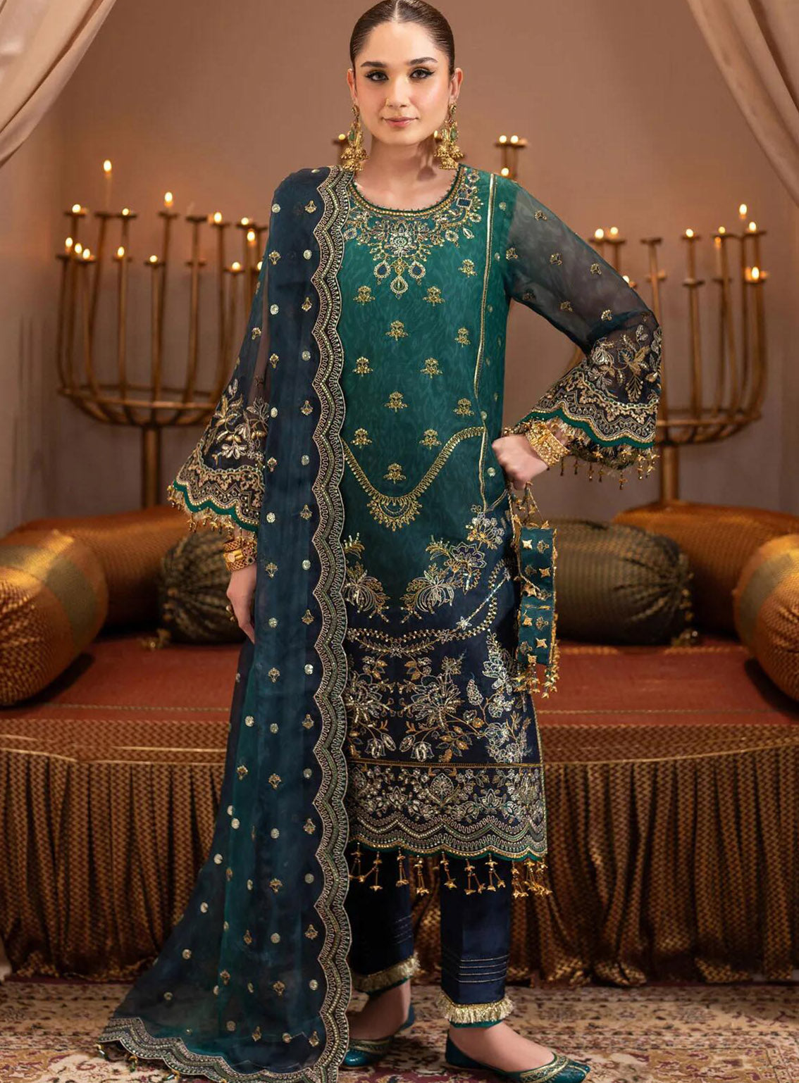 Jhalak By Alizeh Embroidered Chiffon 3 Piece Unstitched Suit AF24JV4 D#04 DEEWANI Jhalak By Alizeh Embroidered Chiffon 3 Piece Unstitched Suit AF24JV4 D#04 DEEWANI