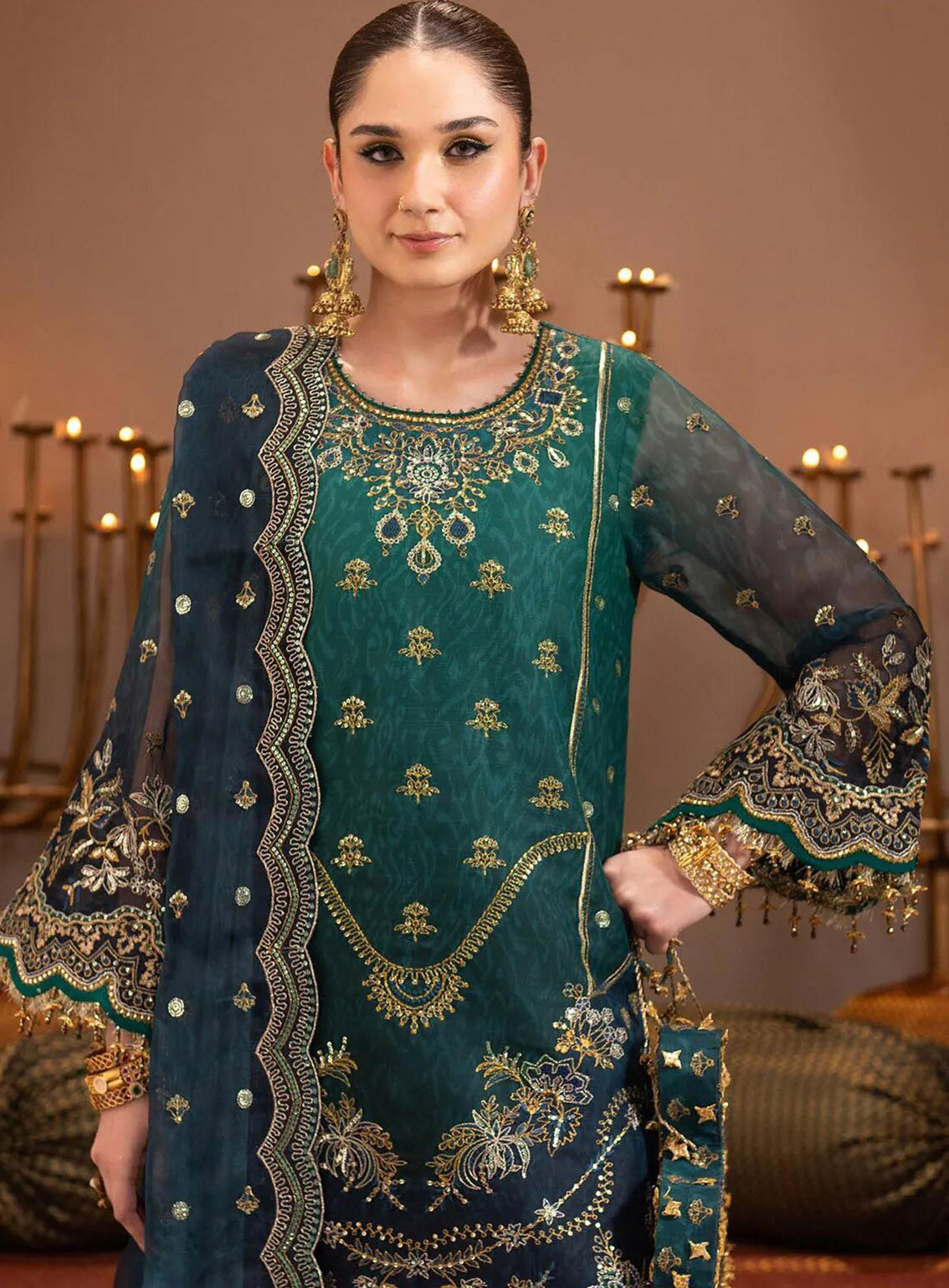 Jhalak By Alizeh Embroidered Chiffon 3 Piece Unstitched Suit AF24JV4 D#04 DEEWANI Jhalak By Alizeh Embroidered Chiffon 3 Piece Unstitched Suit AF24JV4 D#04 DEEWANI