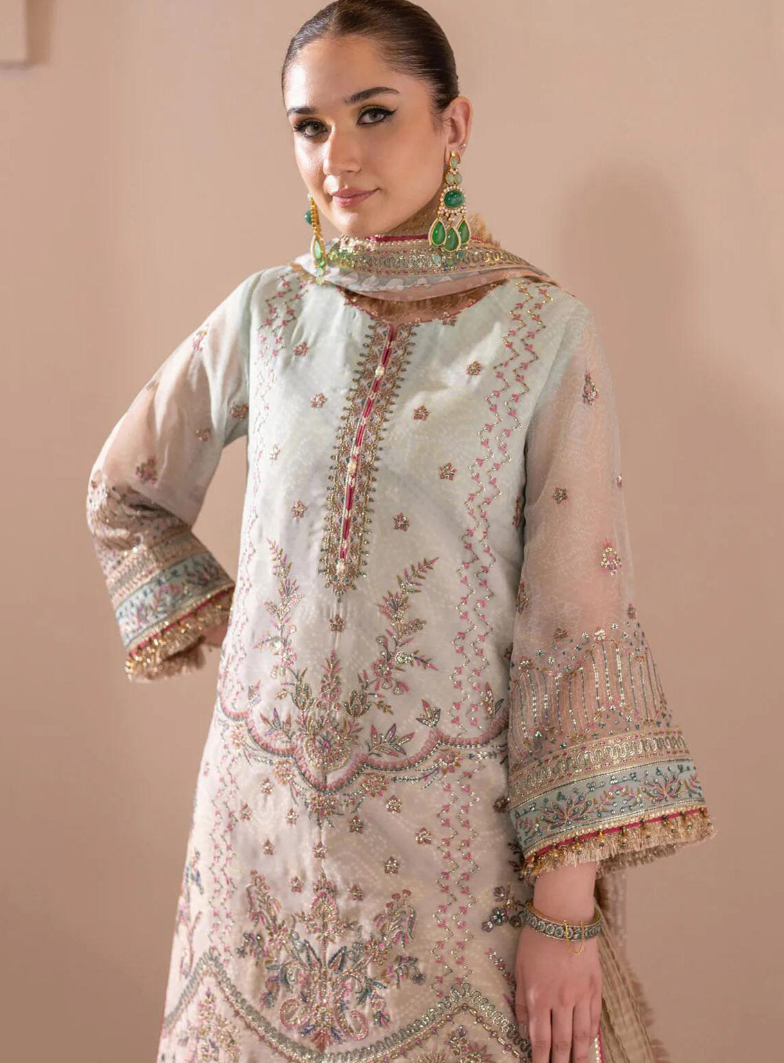 Jhalak By Alizeh Embroidered Chiffon 3 Piece Unstitched Suit AF24JV7 D#07 PAKIZA Jhalak By Alizeh Embroidered Chiffon 3 Piece Unstitched Suit AF24JV7 D#07 PAKIZA