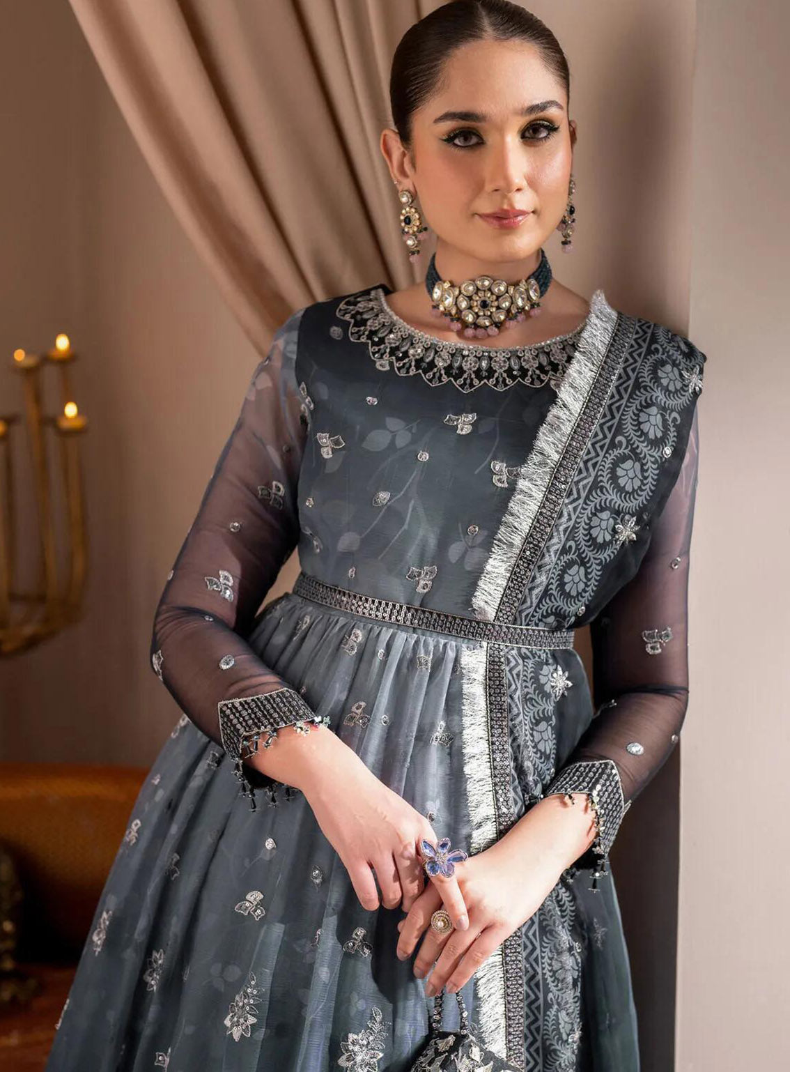 Jhalak By Alizeh Embroidered Chiffon 3 Piece Unstitched Suit AF24JV8 D#08 MASTANI Jhalak By Alizeh Embroidered Chiffon 3 Piece Unstitched Suit AF24JV8 D#08 MASTANI