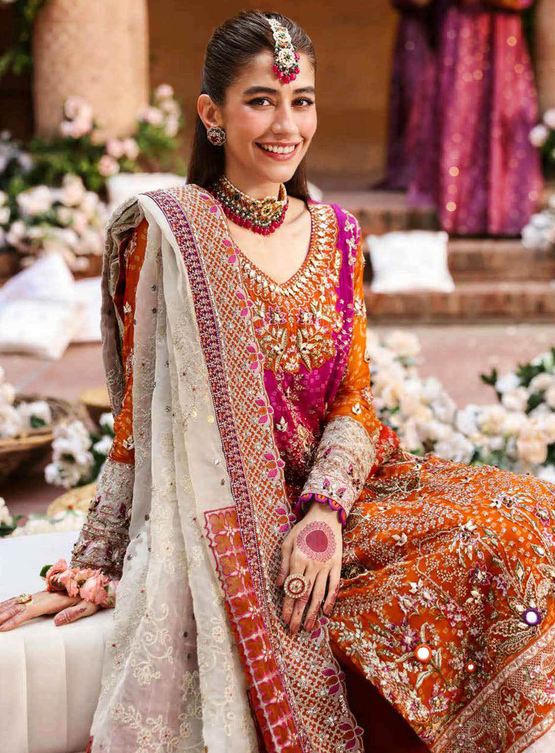 Jhoomro By Nureh Luxury Formals Embroidered Chiffon 4 Piece Unstitched Suit NU24J NL-66 BANO Jhoomro By Nureh Luxury Formals Embroidered Chiffon 4 Piece Unstitched Suit NU24J NL-66 BANO