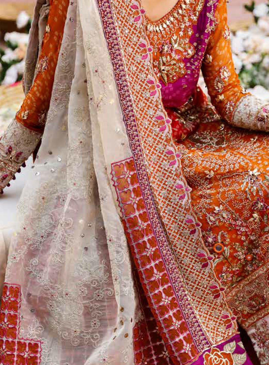 Jhoomro By Nureh Luxury Formals Embroidered Chiffon 4 Piece Unstitched Suit NU24J NL-66 BANO Jhoomro By Nureh Luxury Formals Embroidered Chiffon 4 Piece Unstitched Suit NU24J NL-66 BANO