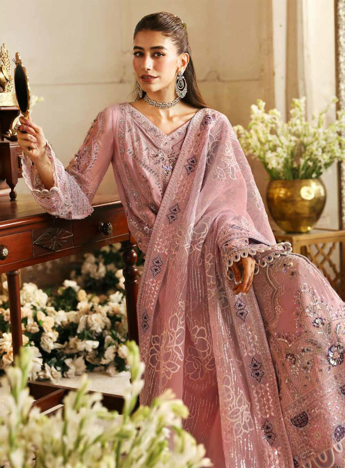 Jhoomro By Nureh Luxury Formals Embroidered Chiffon 4 Piece Unstitched Suit NU24J NL-69 RANIA Jhoomro By Nureh Luxury Formals Embroidered Chiffon 4 Piece Unstitched Suit NU24J NL-69 RANIA
