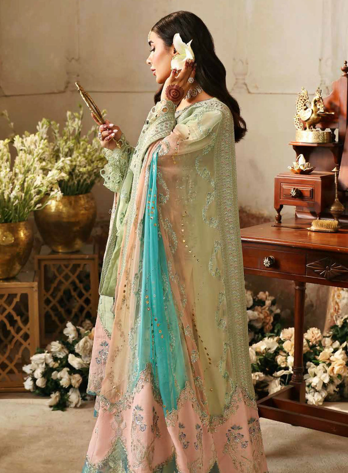 Jhoomro By Nureh Luxury Formals Embroidered Organza 4 Piece Unstitched Suit NU24J NL-67 MAHI-ROO Jhoomro By Nureh Luxury Formals Embroidered Organza 4 Piece Unstitched Suit NU24J NL-67 MAHI-ROO